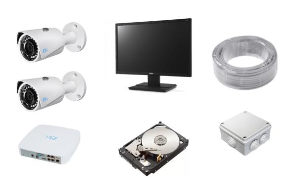 Система удаленного видеонаблюдения (Вид.регистратор, Монитор, 2 в/камеры, HDD 2Tb). Видеонаблюдение